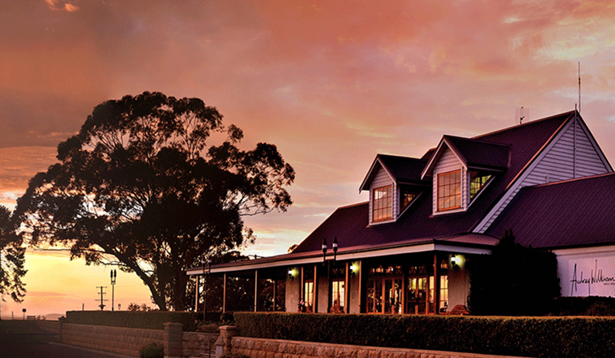 Audrey Wilkinson winery at sunset